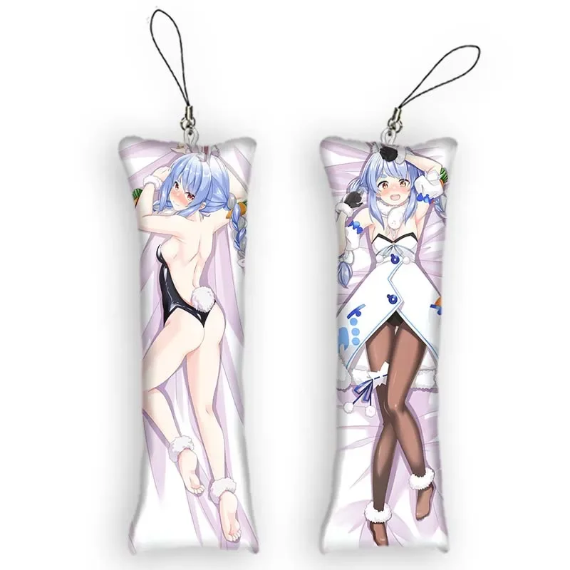 Vtuber Usada Pekora Dakimakura  Mini Keychain Cute Anime Key Chain Small Pillow Decor Pendant Otaku Gift Backpack Pendant