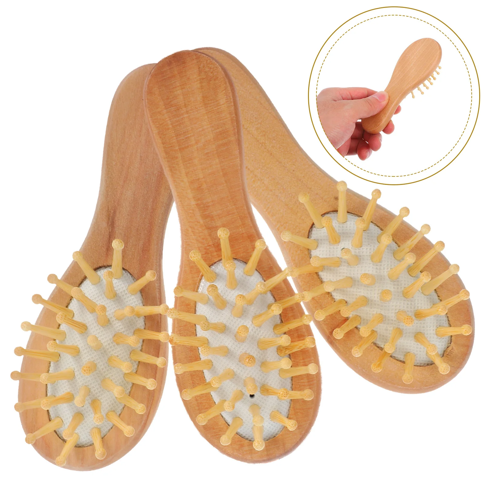 

1Set Airbag Comb Portable Comfortable Mini Wooden Cushion Scalp Massage Comb Stress Relief Hair Detangler Blood Circulation