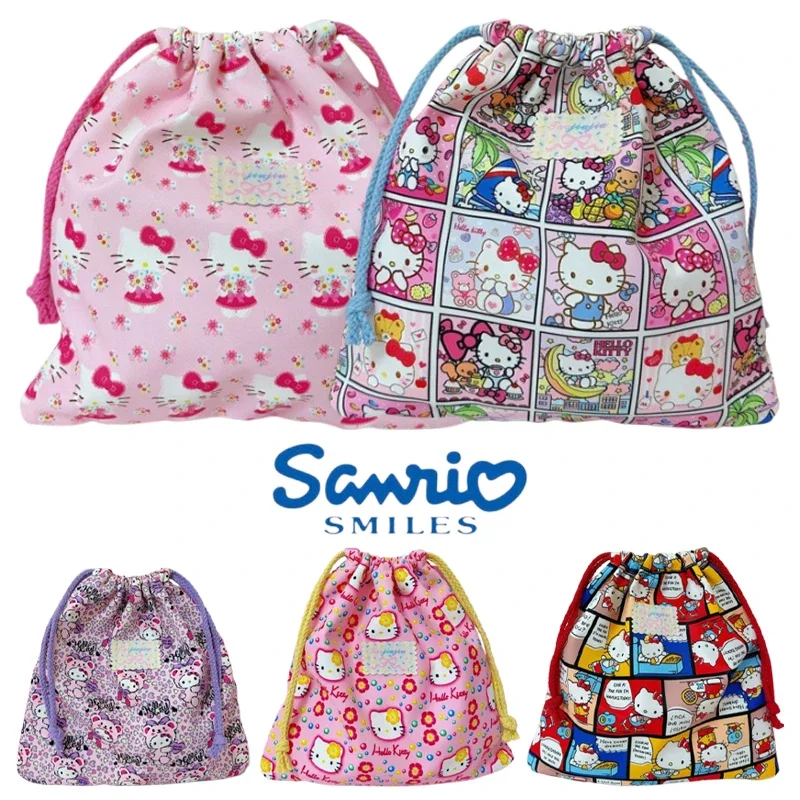 

Sanrio Hello Kitty Drawstring Bag Cartoon Portable Handbag Wedding Christmas Gift Packaging Storage Home Organize Dustproof Sack