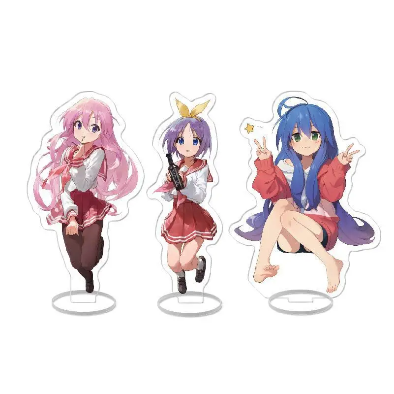 Anime Lucky Star Acrylic Stand Action Figure Izumi Konata Hiiragi Kagami PVC Desktop Stand Model Toys Gift