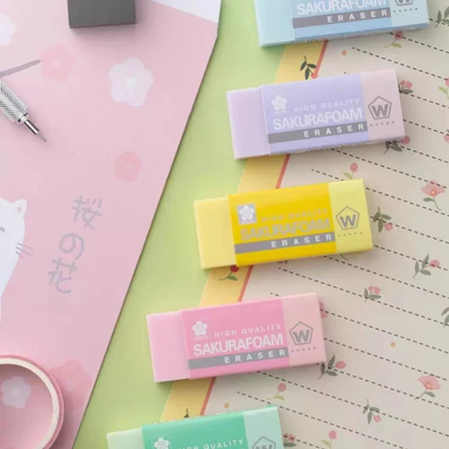 Imagen 2 del producto Borrador de lápiz de alta calidad tipo W de espuma japonesa SAKURA especial para dibujar Ideal para resaltar adecuado para exámenes súper limpio