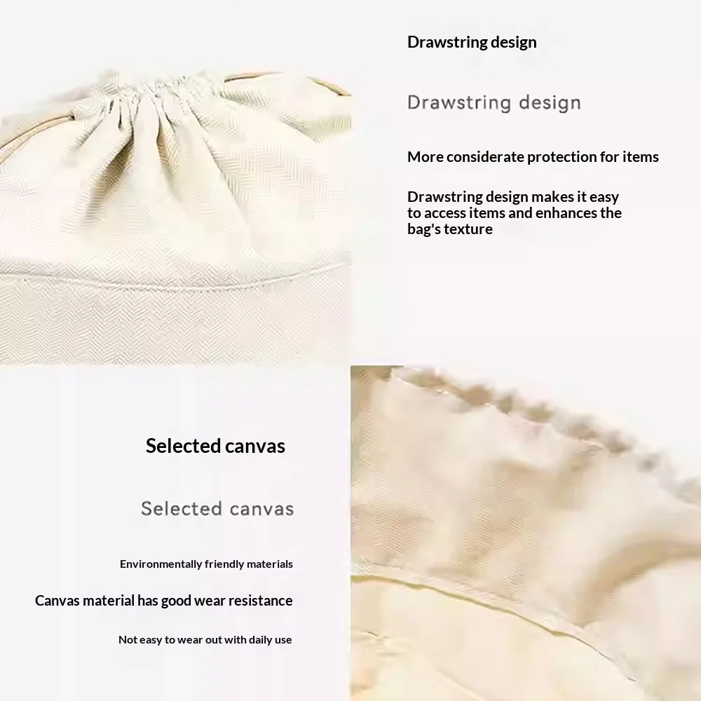 [No Bag] Drawstring Bag Organizer Insert Shoulder Strap for Basket Picotin Straw Woven Bag Support Inner Liner Bags Accessories