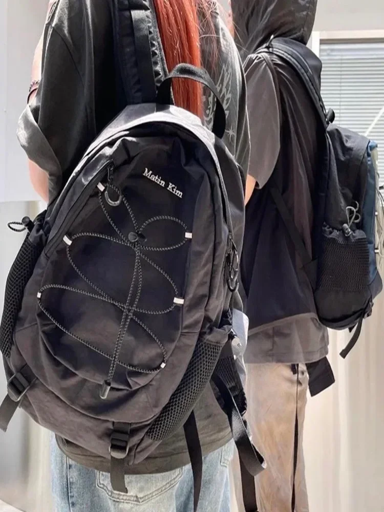 

Retro casual drawstring design backpack mountaineering lightweight student schoolbag