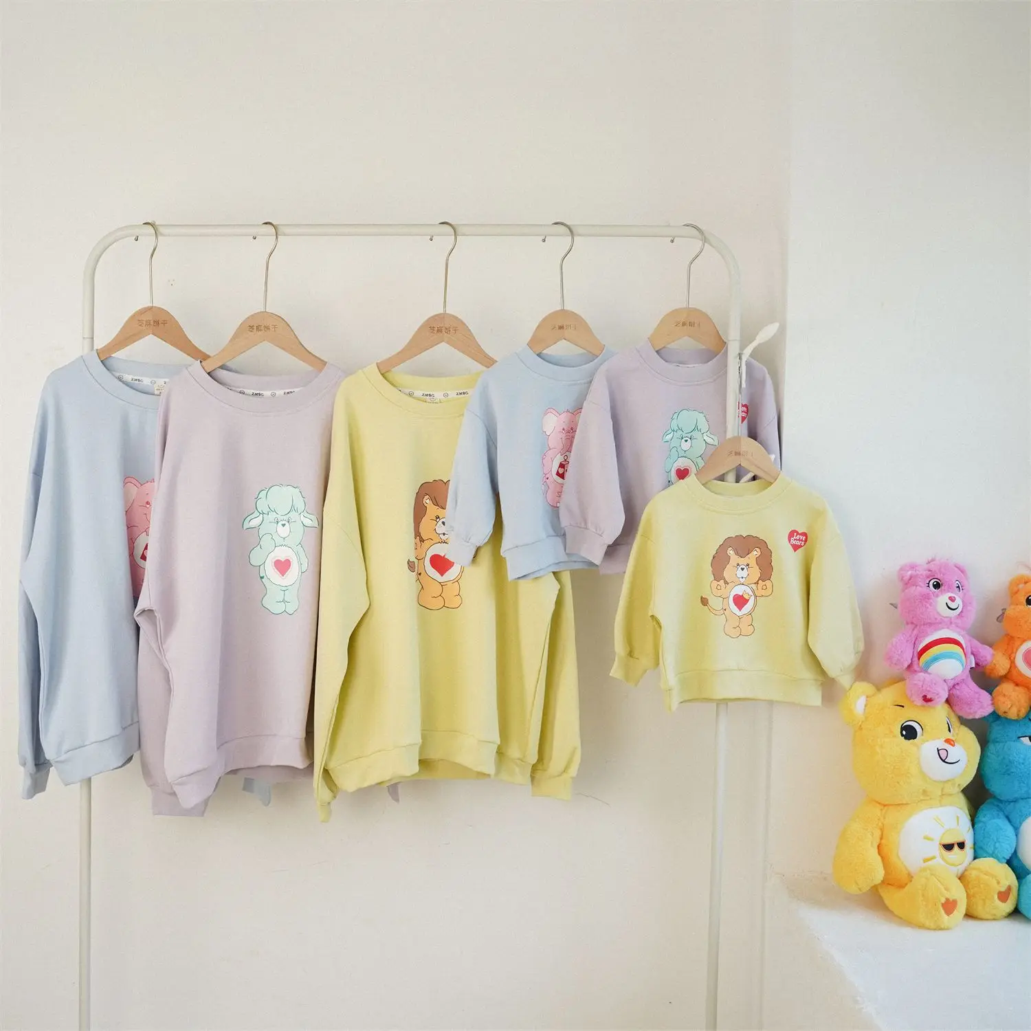 

2024 Autumn New Children Long Sleeve Sweatshirts Cotton Boys Casual Pullover Kids Girls Cartoon Print Tops Parent Child Clothing