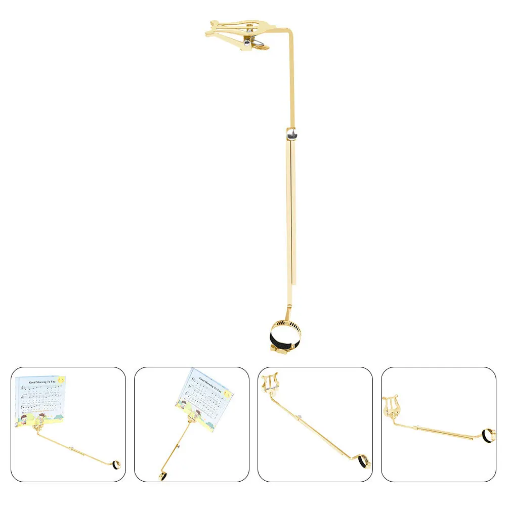 Soporte de partituras portátil para flauta, Lira, para banda de marcha, clarinete, trompeta, saxofón, Clip de hierro, accesorio para instrumentos musicales, 1 Uds.