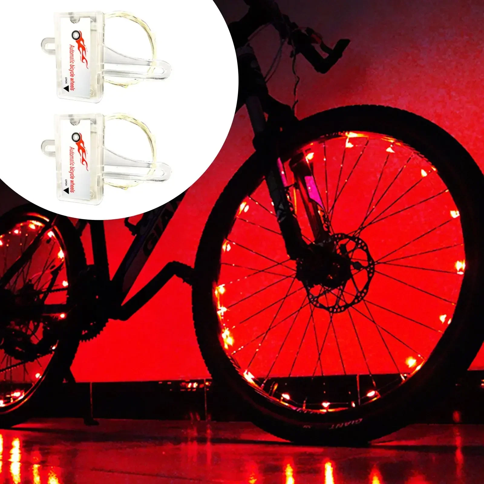 2pcs/pack Spoke Lamp Bike Wheel Light LED Light Three Work Modes Bicycle Spoke Light Cycling Accessories Cycling Parts