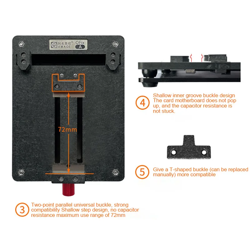 AMAOE OFix-A OFix-B Main Board Glue Removal Fixture Set with Base for IP SAMSUNG HUAWEI Logic Board Repair Soldering Clamp