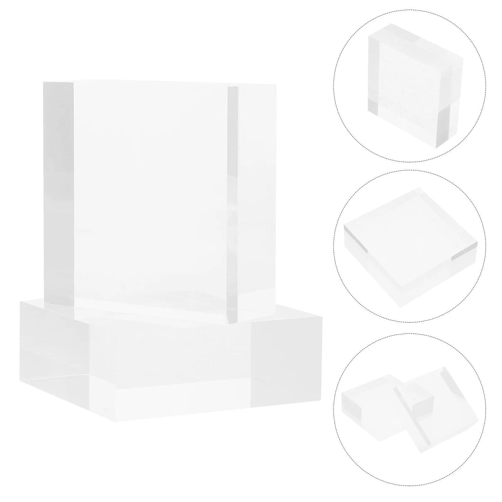 

2Pcs Acrylic Display Block Clear Square Base Jewelry Stand Home Shop Cosmetics Storage Organizer Display Rack Jewelry Holder