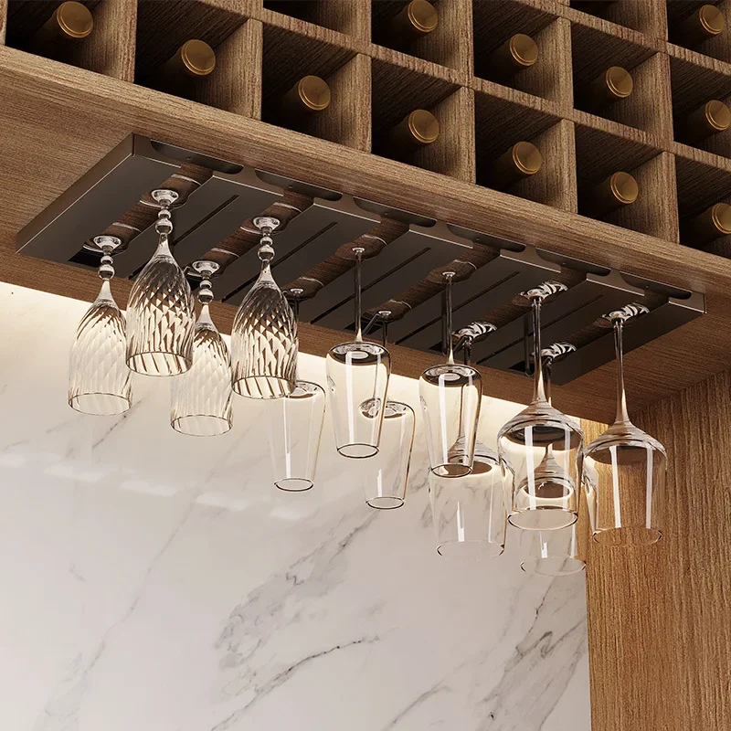 Stainless steel wine glass holder, upside down goblet storage drain rack