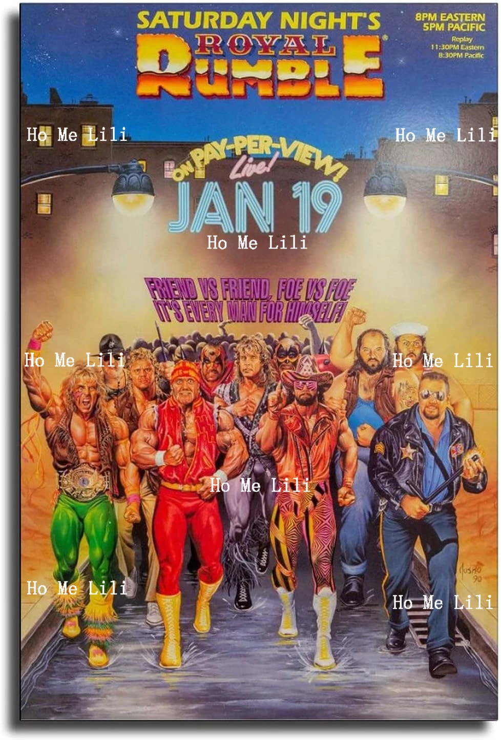 Recreated The 1991 Royal Rumble Wrestlers Poster Decorative Painting Canvas Wall Art Living Room Posters Bedroom Painting