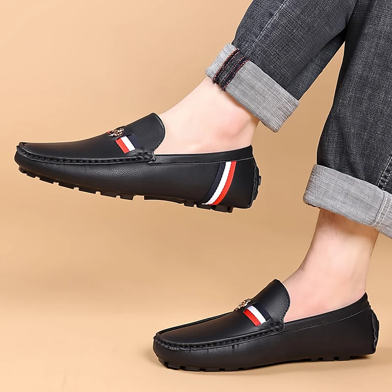

YRZL Loafers Mens PU Leather Loafers for Man Casual Slip on Moccasins Wedding Shoes Men Comfy Moccasin Driving Shoes for Men