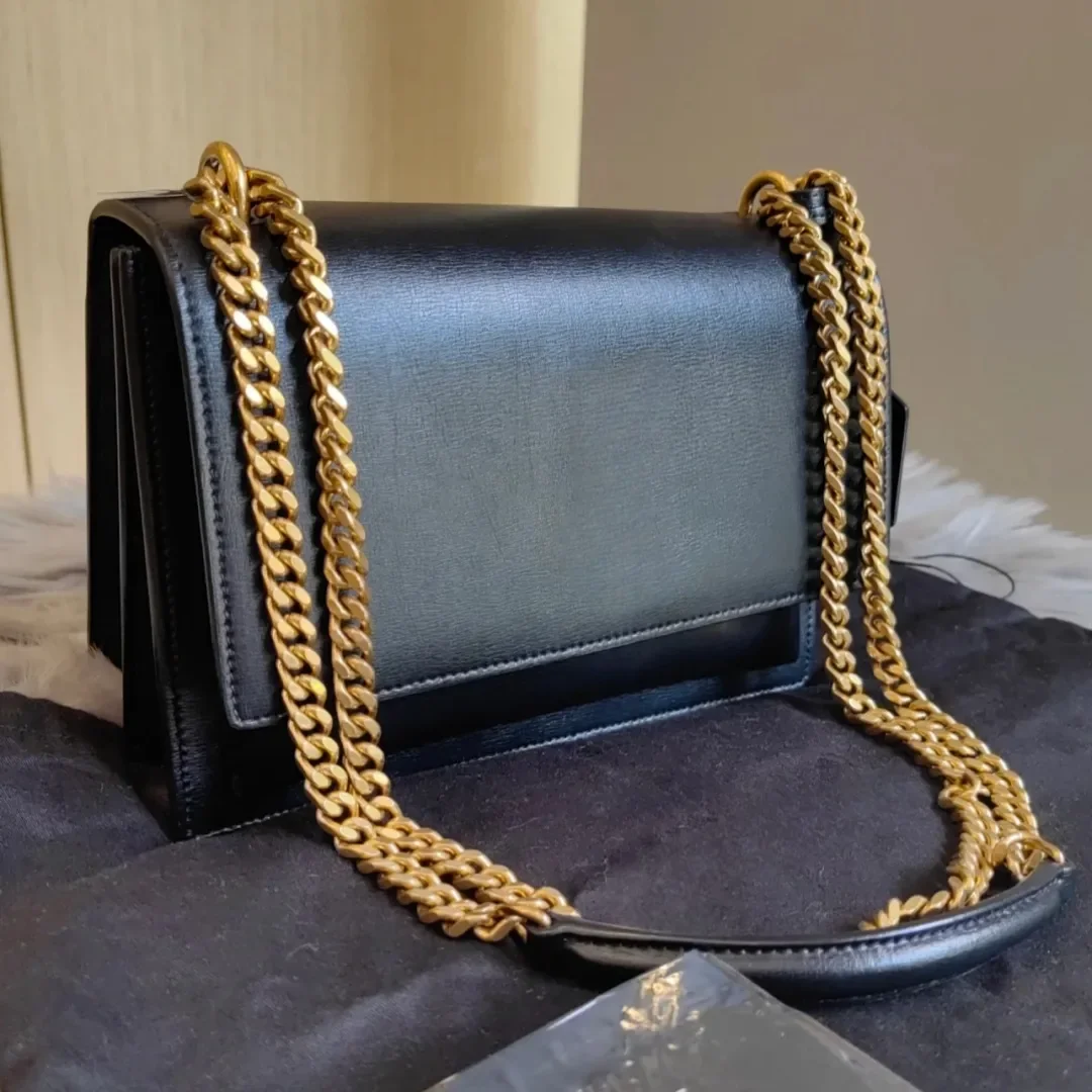 

12A Handbags Shoulder s metal chain gold sier women Genuine Leather bag Flip cover diagonal Messenger Crossbody Handbag Purse
