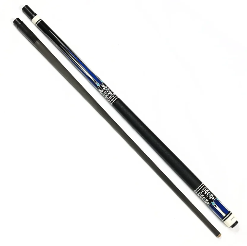 Billiard Pool Cue Set 1/2 58'' 12.5mm Tip Carbon Fiber Shaft & Leather Hand Grip, Practical Accessories