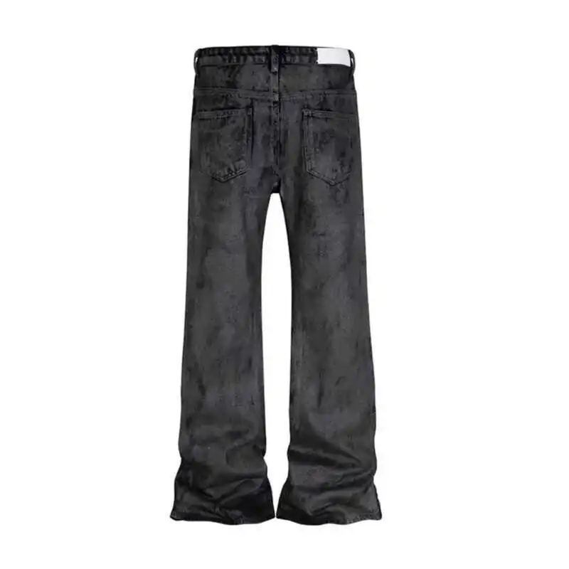 HKSH Marea da uomo Dark High Street Pantaloni in denim a gamba larga con gamba larga Pennello cerato Colla Micro Flare Jeans Moda Chic Nuovi pantaloni HK2467