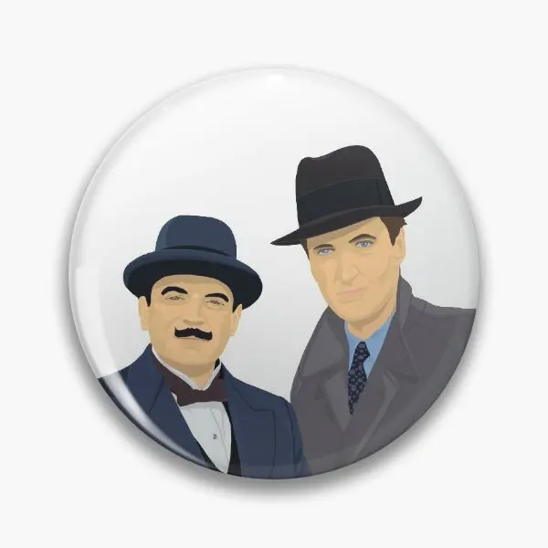 The Best Of Friends Poirot Hastings  Soft Button Pin Creative Lover Cute Funny Metal Women Decor Gift Clothes Hat Cartoon