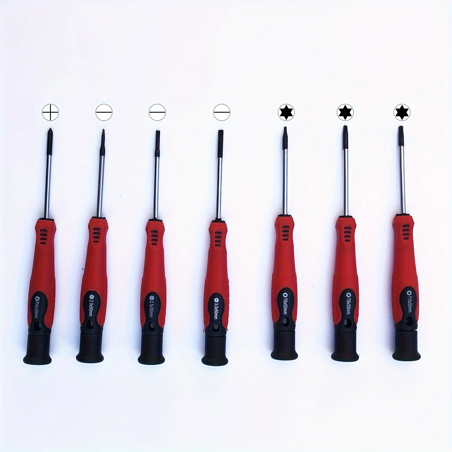 Precision Screwdriver Set of 7, Small Eyeglass Repair Screwdrivers with T6 T8 T10 & Ph0 2.0 2.5 3.0 Flathead Screwdriver, Repair