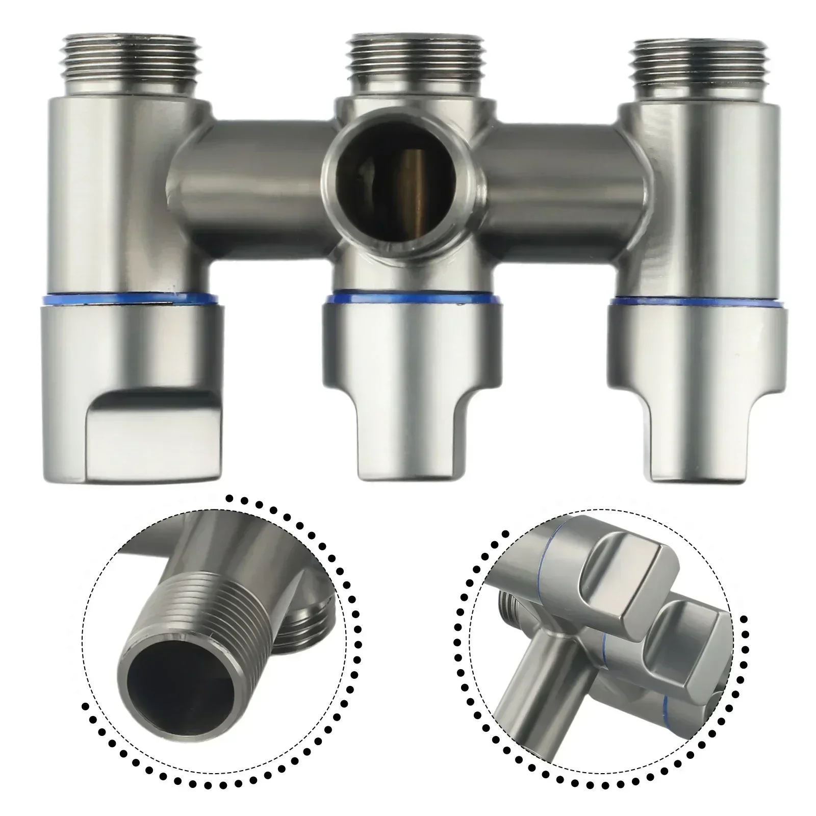 

1-In-Three-Out Water Diversion Valve 4 Point Snap Connector 3-way Control Angle Valve For Kitchen Bathroom Balcony