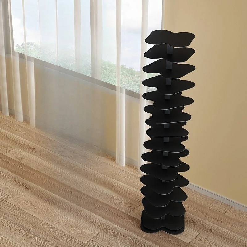 

Wrought iron spiral bookshelf Vertical corner rotating bookshelf Household floor corner invisible shelf