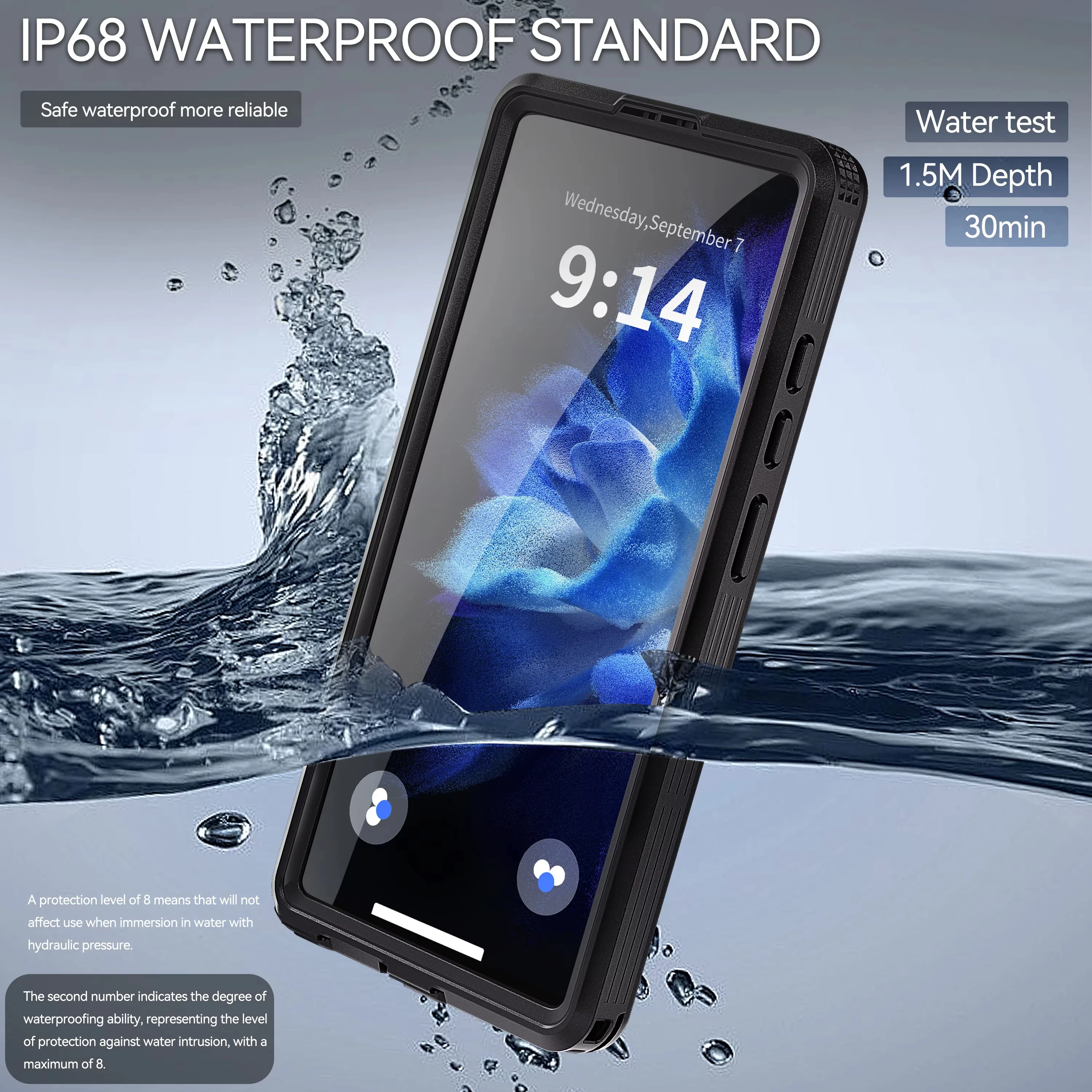 For Galaxy S25 S24 Ultra Plus Waterproof Shockproof Dustproof IP68 Underwater Built Screen Protector Anti-Scratch 360 Cover - Image 5