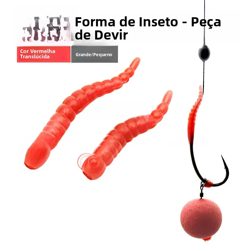 anzois-de-pesca-de-carpa-east-borui-com-formato-de-verme-bionico-pecas-divergentes-semi-transparentes-vermelhas-para-pesc