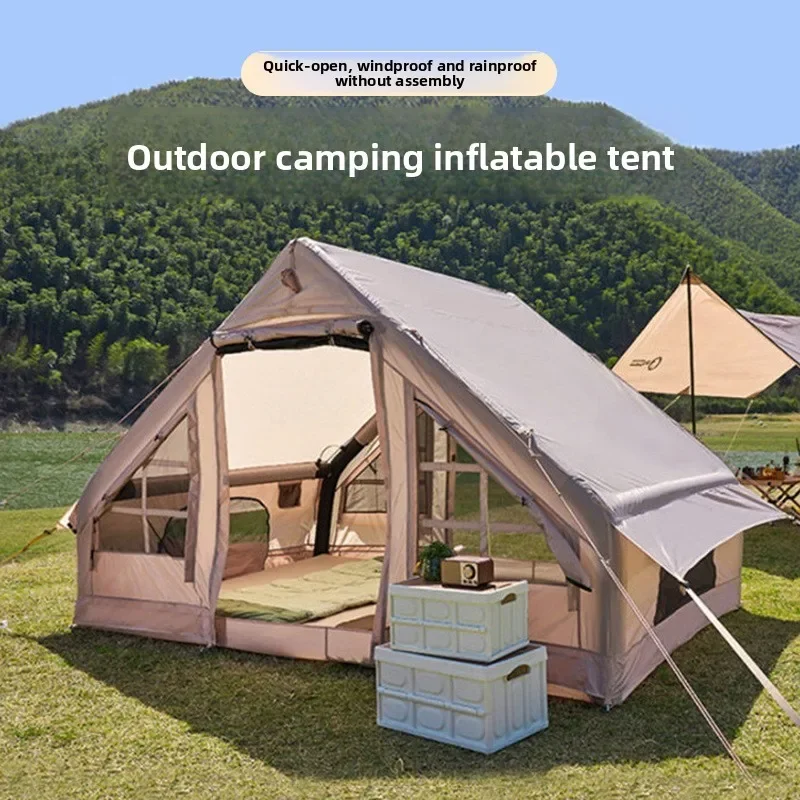Quick open inflatable tent camping automatic camping folding rainstorm prevention thickened