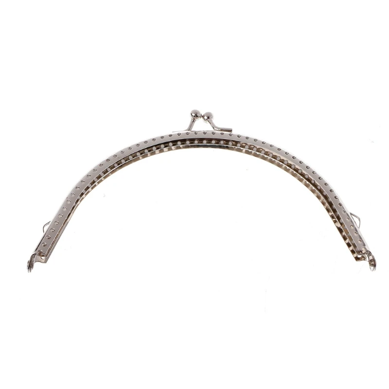 1PC กรอบโลหะ Kiss Clasp Arch DIY CRAFT สำหรับกระเป๋า Silver TONE 15 ซม