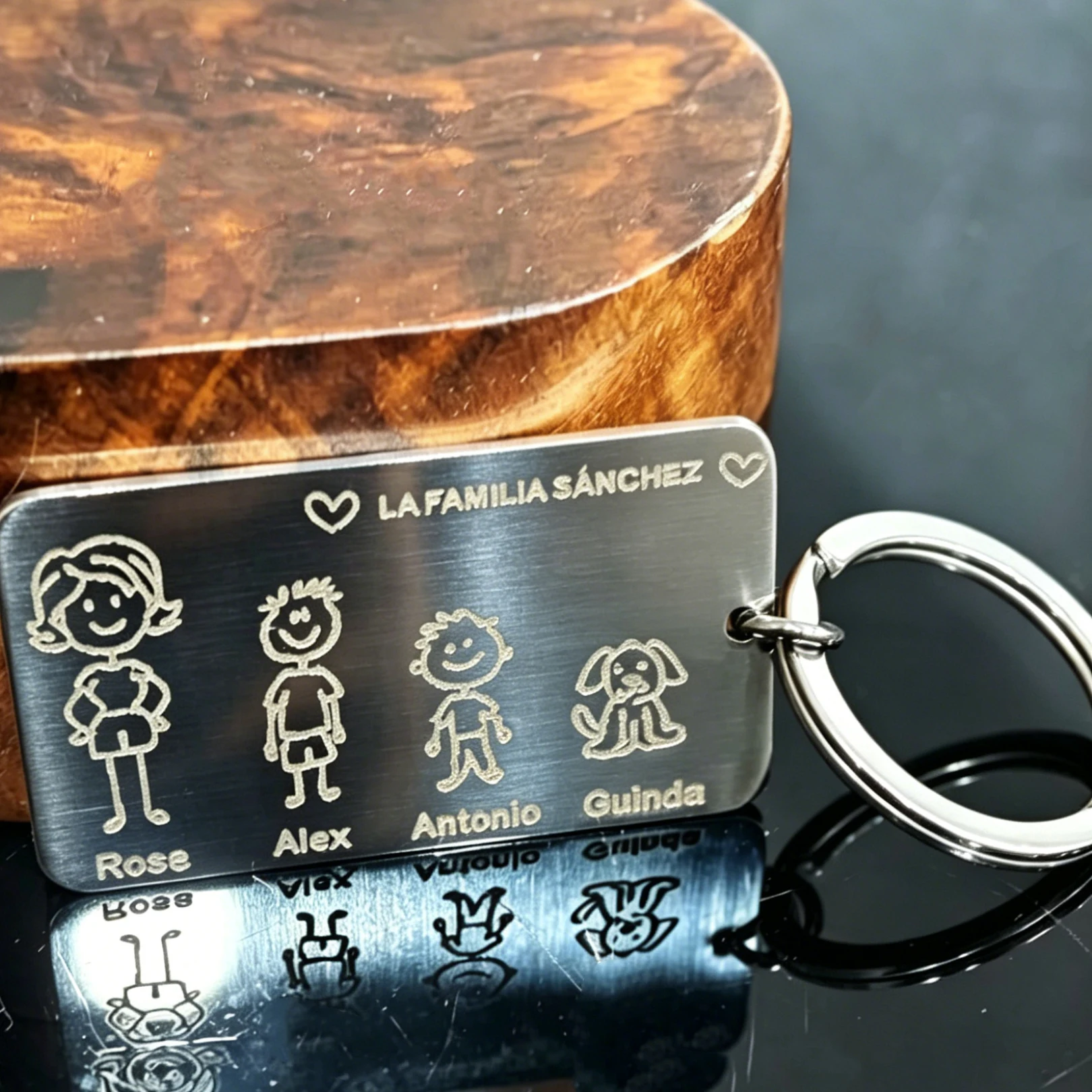 Custom Keychain Jewelry Custom Photo Stainless Steel Children Paintings Key Holder Accessories Personalized Father Day Gifts