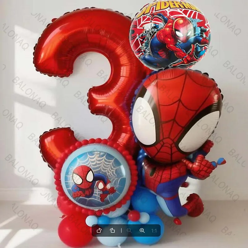 16 pièces Spidey et ses incroyables amis ballons ensemble rouge Spiderman feuille d'aluminium ballon pour anniversaire bébé douche enfants jouets cadeaux
