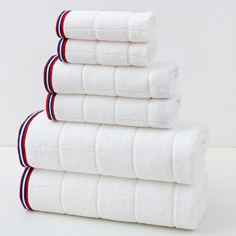 6PCS Baumwolle Verdickt Bad Handtuch Set 2Große Bad Handtücher 2Handtücher 2Waschlappen Weiche Luxus Familie bad Hotel Spa Erwachsene Kind
