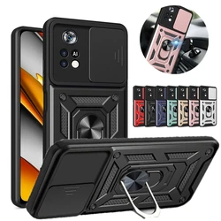 For Xiaomi Poco X4 Pro 5G NFC Case Car Holder Camera Lens Protect Armor Phone Case For PocoX4Pro Poko Little X 4 Pro Back Cover