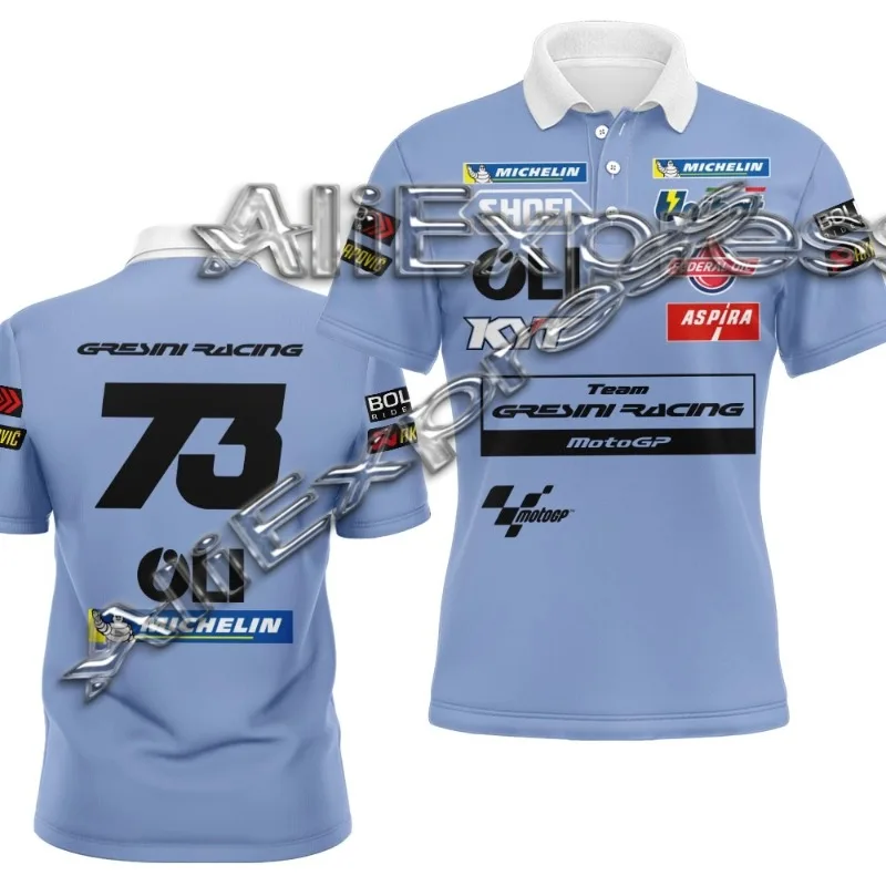 

Gresini MotoGP73 Racing # Motorcycle Set, Extreme Sports, Breathable Casual Polo Short Sleeves