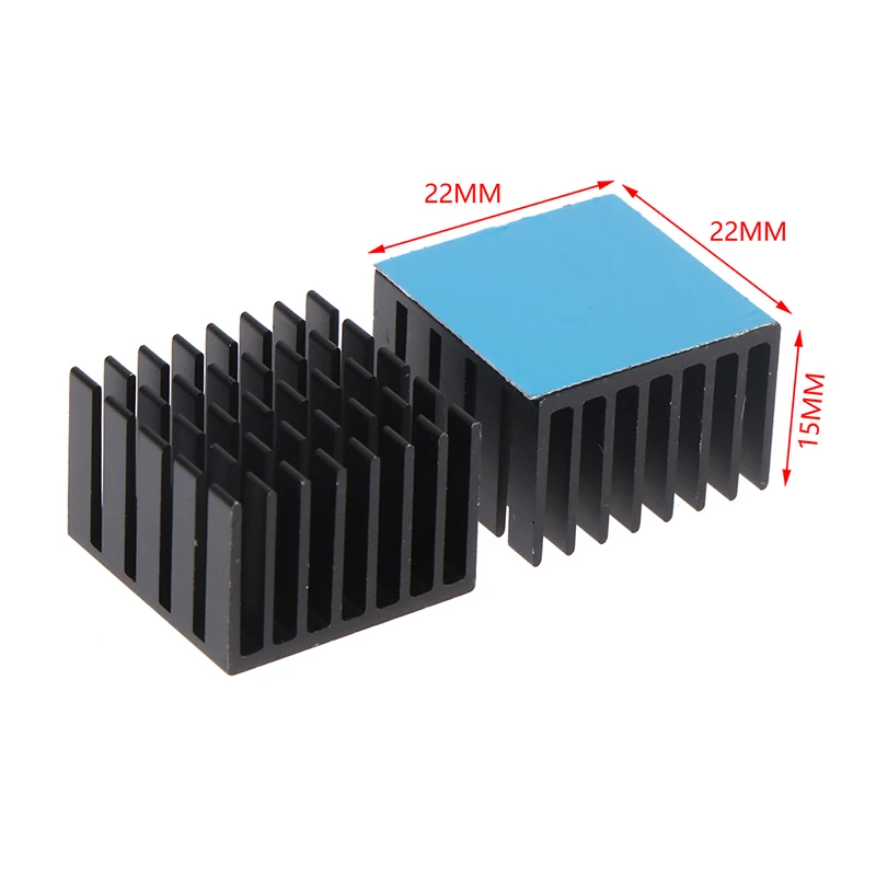 5Pcs Aluminum Heatsink Radiator Cooler 22*22*15mm With Thermal Tape For Electronic Chip IC LED Computer