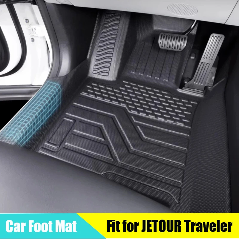 Car TPE Environmentally Friendly Foot Mat Suitable for JETOUR Traveler T2 2023+ Imitation Cashmere Full Cover Foot Mat Parts