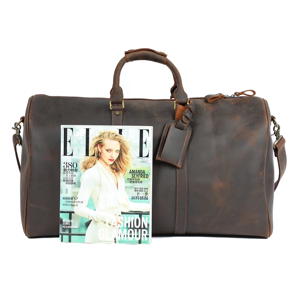S.WORKER Vintage Vollnarbenleder-Reisetasche Große Kapazität Weekender-Reisetasche für Männer Sporttasche – Detail 17