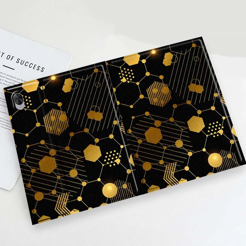 Geometric Golden Pattern For Huawei MediaPad 11 M5 M6 ES Pro M5Lite Honor Pad V7 V8 X7 X8 X9 GT Pro Tab Tablet Case Soft