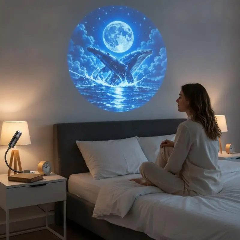 USB Car Projection Light 8 Patterns Wolf Deer Starry Sky Projector Lamp Auto Bedroom Party Home Decoration