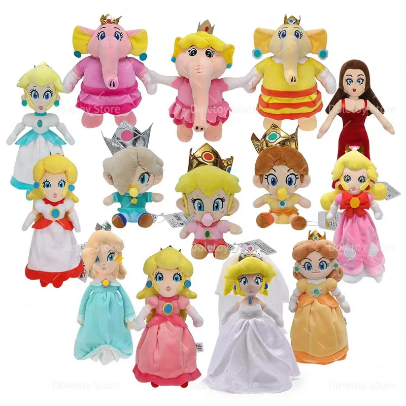 14 Estilos de Brinquedos de Pelúcia de Anime e Jogos: Elefante Rosa, Menina Pêssego, Pauline, Boneca Princesa Bebê, Boneca de Pelúcia Kawaii, Presente de Aniversário