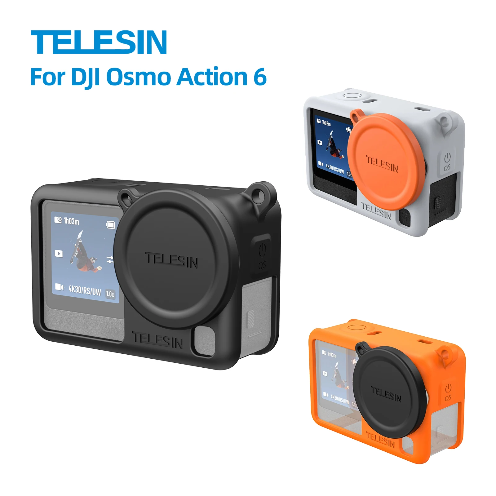 

Silicone Case For DJI OSMO Action 6 Protective Cover Lens Protector with Anti-lost lanyard For DJI OSMO Action 6 Protective Case