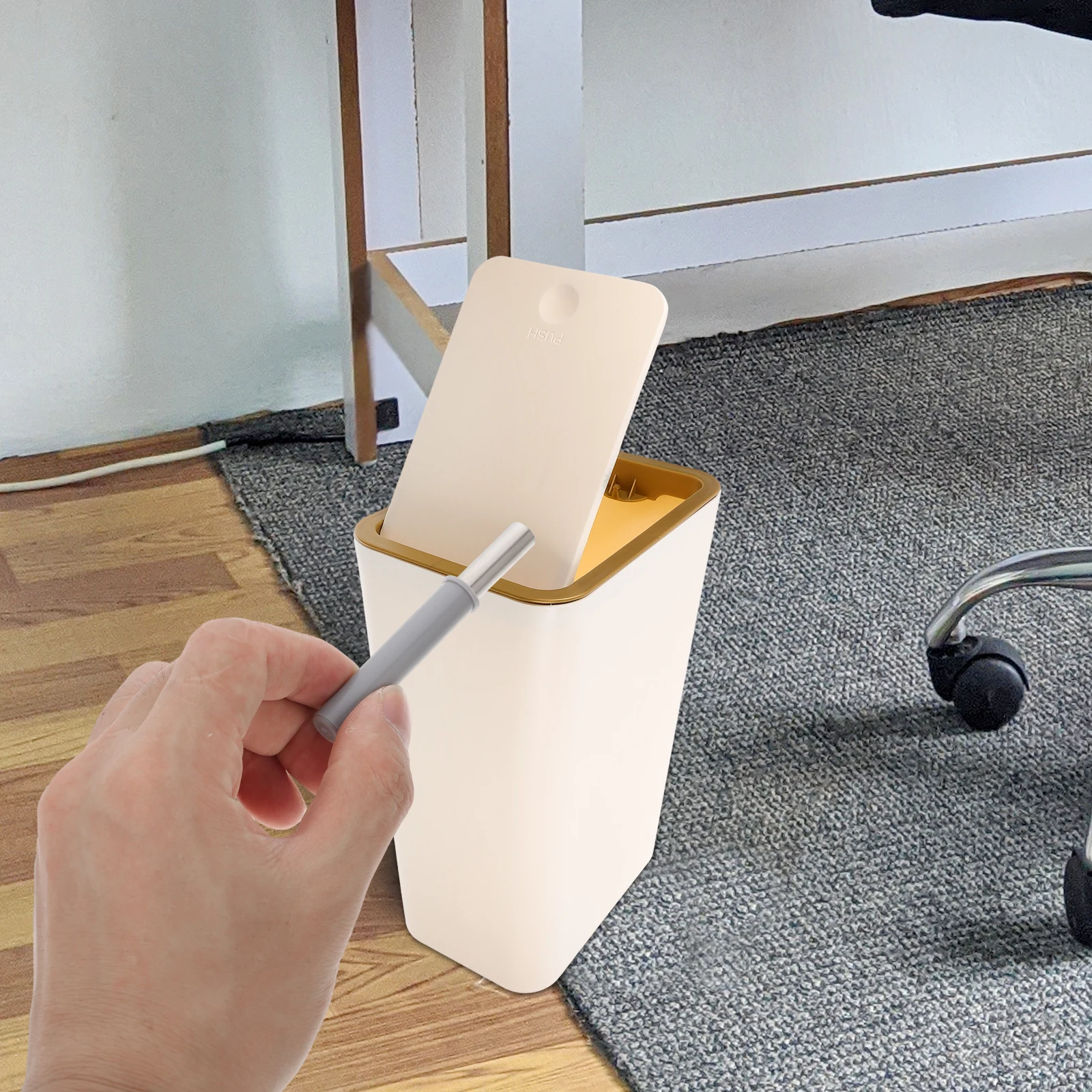 

Hydraulic Soft Close Damper for Trash Can Lid Quiet Operation Plastic Easy Install Universal Fit Black Color Garbage Bin