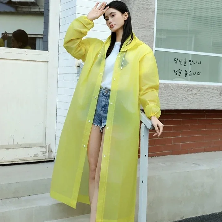 EVA Regenponcho mit Kapuze, wasserdichter, langer Regenmantel, leichtes, zusammenfaltbares Regenoutfit für Herren und Damen, ideal für Outdoor-Aktivitäten, Wanderungen und Reisen. – Detail 3