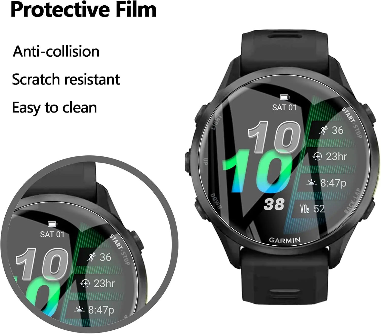 Clean Tempered Glass Film For Garmin Forerunner 970 Screen Protector Protective Film Accessories For Garmin Forerunner 970 image 3