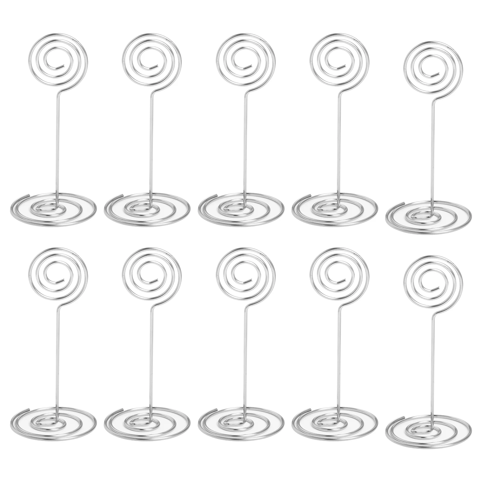 8.5cm Desktop Card Holder Silver Photo Note Memo Holder With Base Number Name Card Clip Heart Round Star Shape Photo Stand