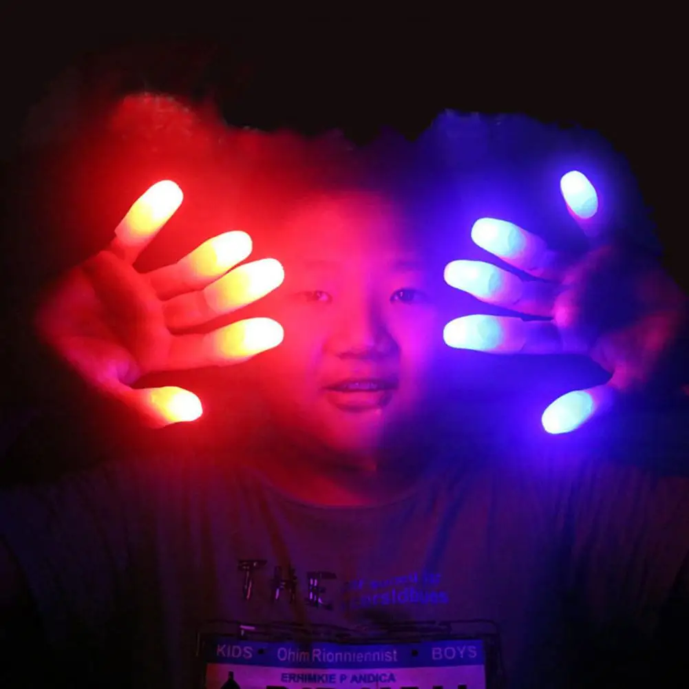 2Pcs Colorful Party Toys LED Thumb Finger Light Battery Powered LED Thumb Light Event Festive Prop