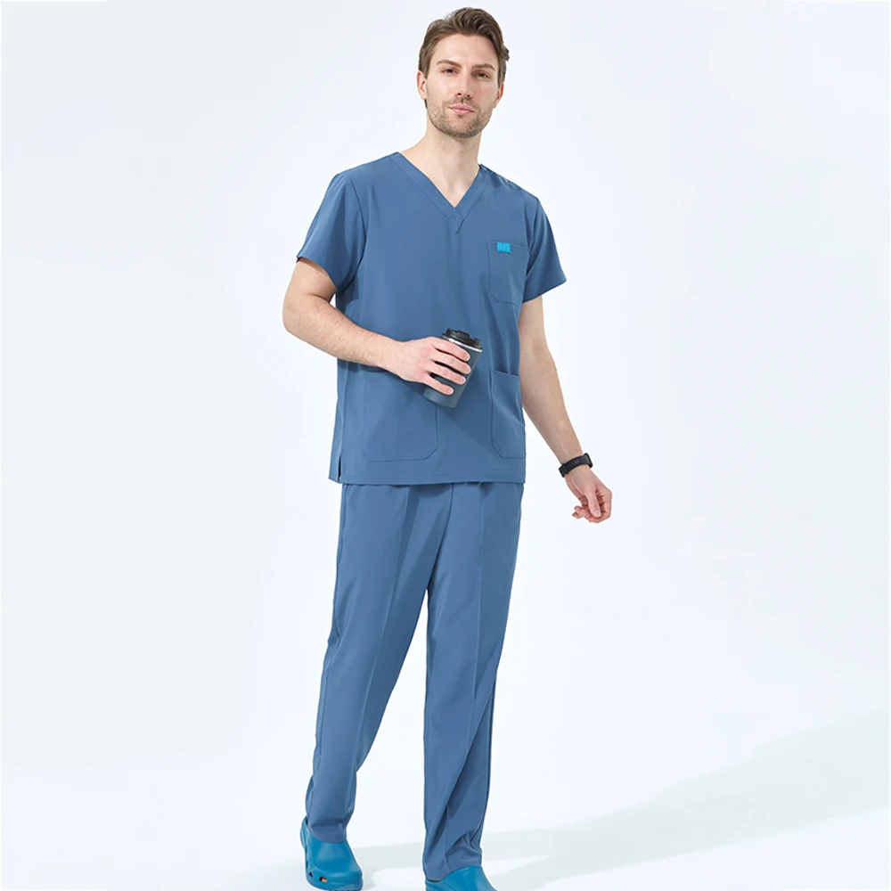 Stretch Quick-Dry Medical Uniforms Nursing Scrubs Hospital Doctor Nurse Outfit Sanitary Clinical Aesthetic Workwear S03-01