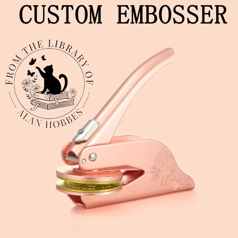 Custom Embosser Stamp LOGO DIY Personalized Book Embosser Seals for Letter Head Wedding Envelope Graduation Christmas Decora