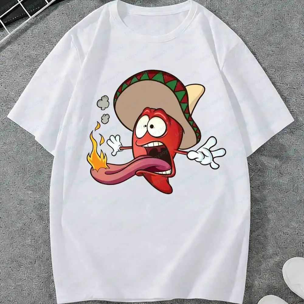 

Cinco De Mayo Funny Chili Pepper T-Shirt - Mexican Sombrero Hot Pepper Graphic Tee for Fiesta Party Unisex Casual Cotton Tops
