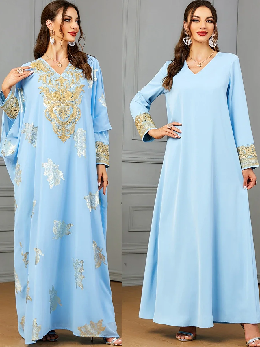 Muslim Women Party 2 Piece Sets Long Dress Dubai Robe Saudi Abaya Vestidos Morocco Jalabiya Eid Ramadan Modest Dresses Abayas