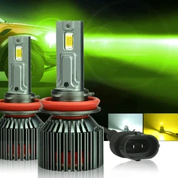 2 uds H11 bombillas LED antiniebla, 3800K amarillo lima/verde lima 6000K blanco HB4 9006 881 H9 H8 H16JP reemplazo de lámpara de luces antiniebla