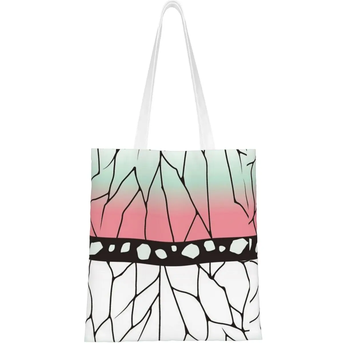 Kimetsu No Yaiba Shopper Bag Demon Slayered Bolsas ao ar livre Senhoras Bolsas de compras personalizadas Lazer Bolsa de poliéster
