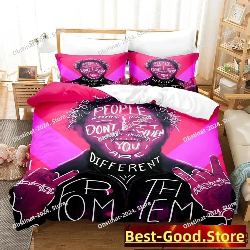 

3D Print Post Malone Bedding Set Boys Girls Twin Queen King Size Duvet Cover Pillowcase Bed boys Adult Home Textileextile